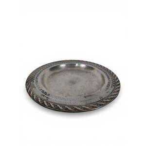 Vintage Silverplate Round Serving Platter Pierced Gallery Rope Edge